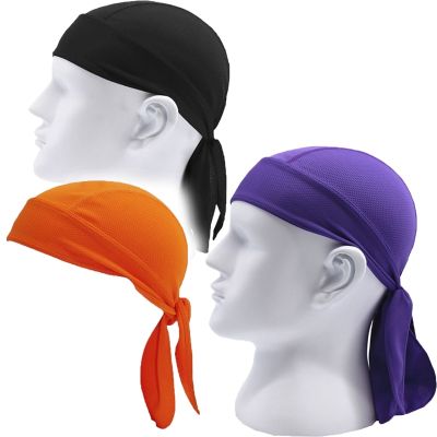 【CW】 Fashion Motorcycle Bandana Hair Scarf Fitted Tied for Men Color Biker Wrap Tail Turban Hat Accessories