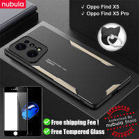 NUBULA เคส Oppo Find X5 | ค้นหาโปร X5อะลูมินัมอัลลอยโลหะด้านฝาหลังป้องกันรอยขีดข่วนเคสโทรศัพท์มือถือ Oppo Find Hp ที่วาง X5แหวนป้องกันโปรกระจกนิรภัยฟรีอุปกรณ์ป้องกันหน้าจอสำหรับ Oppo Find X5 X5โปร