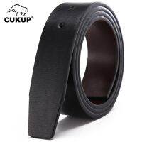 【CC】 Cukup-cinto de couro genuíno sem fivela estilo liso para homens qualidade grãos segunda camada ambos os lados LUCK16