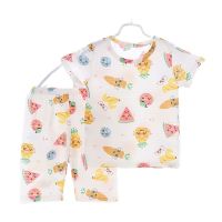 HOT★2023 New Childrens Short-sleeved Shorts  Summer Babys Girls Pajamas Set Baby Home Clothes Kids Thin Half-sleeves Clothing Set