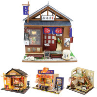 1:24 Miniature House Diy Dollhouse Kit Japanese Store Assemble Model Wood Doll House With Furniture Toys For Children Gift