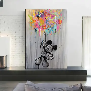 Mickey Mouse Angry Version, Graffiti CANVAS Wall Art, Kids Room Decor  Street Art