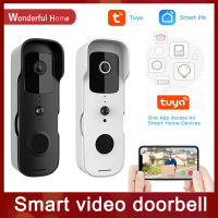 Tuya Smart Wireless Video Doorbell 1080p Wifi กล้องกริ่งประตูกันน้ำ ได้ สื่อสารสองทาง เชื่อมผ่าน คืนวิสัยทัศน์ด้วยภาพอินฟราเรด