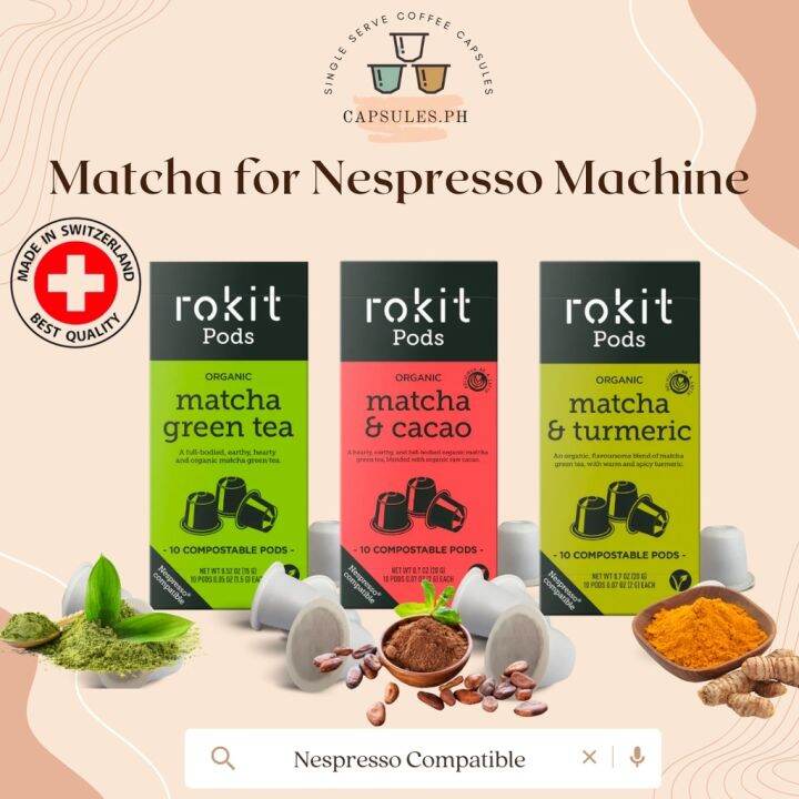 Rokit Organic Matcha Nespresso Tea Capsules Lazada PH
