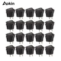 20Pcs Runde Rocker Schalter Auf Off AC 6A/250V 10A/125V 2 Lug SPST Auf/Off 2 Pin Mini Boot Schalter