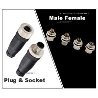 4 5 8 12 Pin M12 Electrical Connector Straight angle Screw Threaded Quick Connect Aviation Male Plug Female Socket