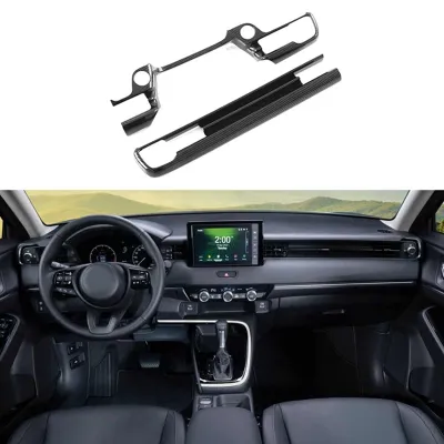 Car Carbon Fiber Instrument Central Control Air Outlet Panel Dashboard Cover Trim for Honda HRV XRV XR-V HR-V 2022+