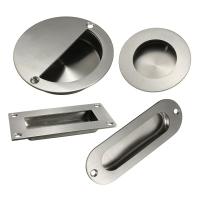 Free Shipping Stainless Steel Door Handle Flush Recessed Pull Circular Oval Rectangular Hardware Drawer Embedded For Home Tools Door Hardware Locks