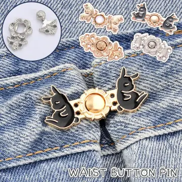 Pant Waist Adjuster, Jeans Adjuster Button Pants Waist Buckle Tightener,  Pants Clips to Tighten Waist, Jean Buttons for Loose Jeans, for Jackets