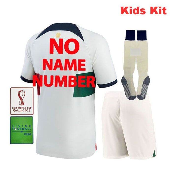 2022-2023-portugal-away-kids-kit-football-shirt-world-cup-national-team-top-qualit-top-and-shorts-set-soccer-jersey-with-patch-socks