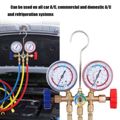 [HOT XIJXEXJWOEHJJ 516] ใหม่ล่าสุดสารทำความเย็น Manifold Gauge ชุดเครื่องปรับอากาศเครื่องมือท่อและตะขอสำหรับ R12 R22 R404A R134A เครื่องปรับอากาศนาฬิกา