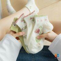 TZ ถุงเท้าข้อสั้น สีพาสเทล แบบมีระบาย สไตล์น่ารัก  สำหรับผู้หญิง Women socks