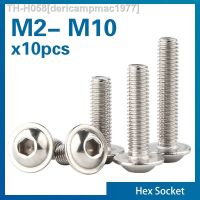 10pcs/lot M2 M2.5 M3 M4 M5 M6 M8 M10 A2-70 Stainless Steel Hexagon Socket Button Head Screws With Collar Bolt