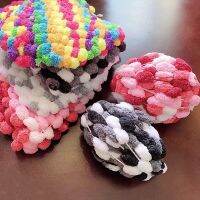 130gX3pcs large ball thick wool ball thread circular hook knitting needle sofa cushion carpet mat manual diy woven material bag