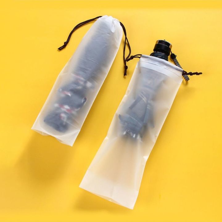 matte-translucent-plastic-umbrella-storage-bag-reusable-portable-umbrella-drawstring-storage-cover