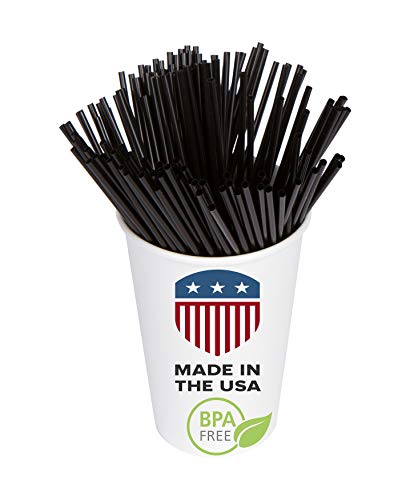 5 Coffee/Cocktail Sticks/1000 Count Black Sip Stirrer Party Essentials Disposable Plastic Drinking Straws 