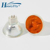 Honeyfly 3ชิ้นหลอดไฟซีนอนสีส้ม35W/50W JCDR MR16 12V GU5.3ลดแสงฮาโลเจนเปลวไฟซีนอนไฟสปอร์ตไลท์ควอตซ์หลอดไฟ LED เตาผิง