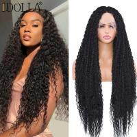 【LZ】▪☫  Deep Wave Lace Front Wig Kinky Curly Synthetic Wigs 13x4X1 Cosplay Party High Temperature Synthetic Wig For Woman