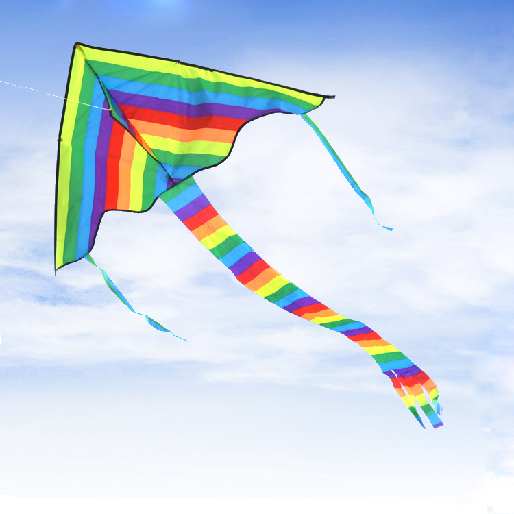 1.2m Dual Line Rainbow Parafoil Kites Flying Kite Sports Beach Stunt Kite h 