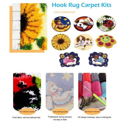 Latch Hook Rug Kit Make Your Own Rug Butterfly Daisy Craft Printed Cushion Acrylic Hobby Canvas &amp; Crocheting DIY Carpet Yarn Rug L1Y4