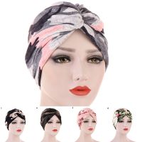 【YF】 Fashion Muslim Hair Hats Folding Stretch Twisted Headscarves Head Wrap Women Bandanas Scarf Solid Camouflage Floral Print Turban