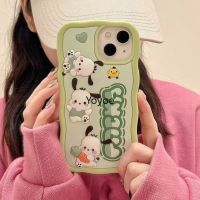 เคสโทรศัพท์ลายการ์ตูนรูปสุนัข3D น่ารักสำหรับ iPhone 14 Pro Max 11 12 13 Pro Max 14Pro 13Pro ฝาครอบซิลิโคนกันกระแทก