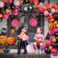 【Affordable variety of balloons】86ชิ้น/เซ็ต Happy Halloween บอลลูน Garland Kit โค้ง DIY ลูกโป่งน้ำยางฟักทอง Ghost Bat Pattern Party Decorations