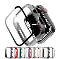 ❆♘ เคส กระจกนิรภัย PC สำหรับ Apple Watch 45mm 41mm 44mm 40mm Screen Protector สำหรับ iWatch series 8 7 6 SE 5 4 อุปกรณ์เสริม