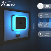 Auoyo LED Night Light Bed Lights Bedroom Mini Wall Lights Auto On/Off Bedside Lamp Nightlight Smart Lighting Energy Saving Light Plug &amp; Play for B