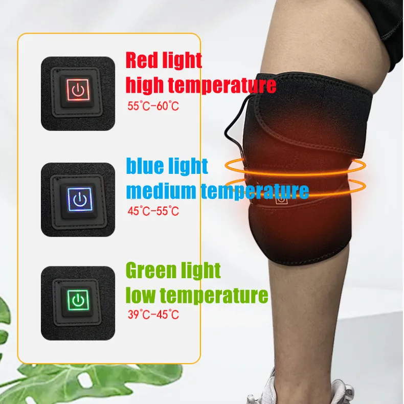 Heated Knee Brace Wrap Support Knee Heating Pad with 3 Adjustable  Temperature Knee Warmer for The Elderly in Cold Weather Heat Therapy for  Knee Pain Relief Knee Joint Pain Arthritis(1PCS)