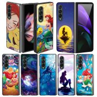 [Beike electronic] Little Mermaid สำหรับ Samsung Z Fold3 Fold4 5G สำหรับ Galaxy ZFold 3พับ4สีดำ Hard Fundas 6.7นิ้ว