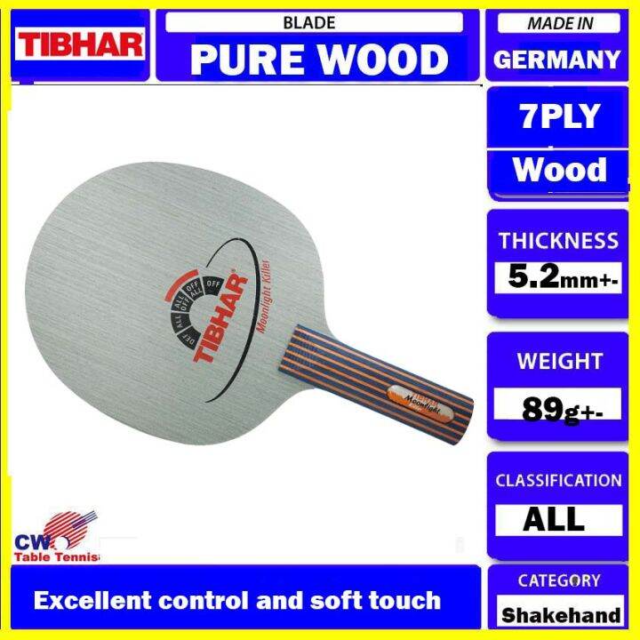 Tibhar Moonlight Killer table tennis blade Ping pong kayu 7ply Wooden