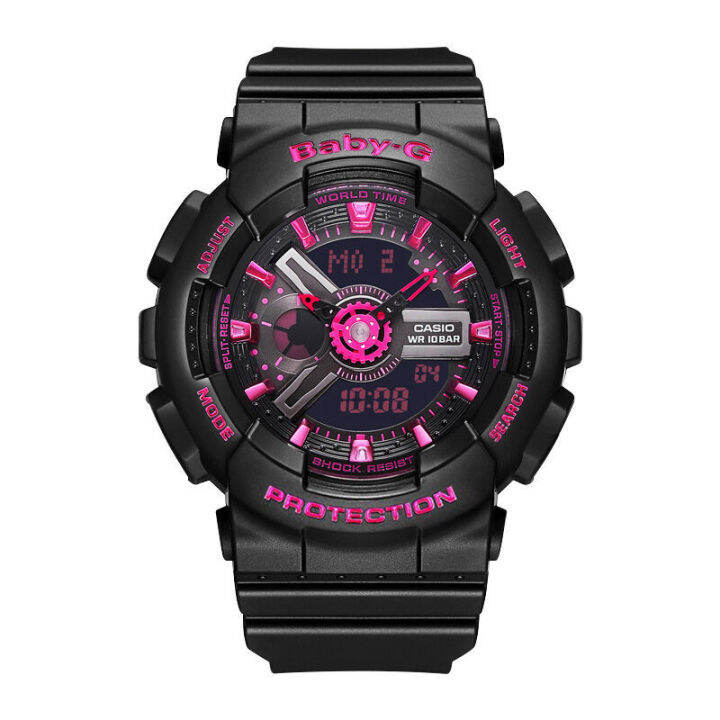 g-shock-baby-g-ga110-ba111-ชายและหญิงคู่กีฬานาฬิกากันน้ำและกันกระแทกเวลาโลกนำหน้าจอแสดงผลคู่-4-ปีรับประกันสากล-ba-111-1a-ga-110ln-3a