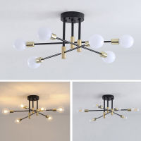 Modern Nordic LED Lamp Black Gold Chandelier Lights Branch Simple Creative Luxury E27 Ceiling Lamps Indoor Lighting Fixtures