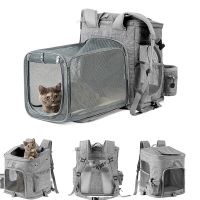 LDLC Pet Cat Backpack Large Capacity Breathable Pet Backpack Expandable Oxford Cloth Pet Bag For Large/Small Pet Outgoing Travel