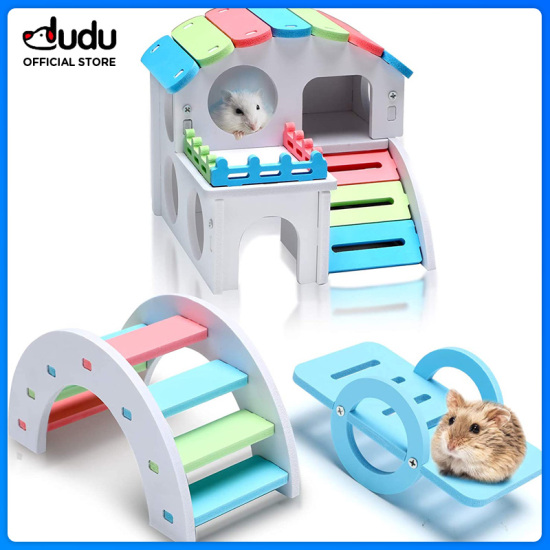 Dudu đồ chơi cho hamster thú cưng nơi ẩn náu của chuột lang bao gồm nhà - ảnh sản phẩm 1