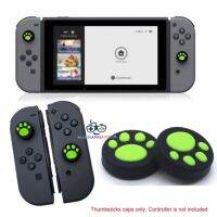 Cat Paws Silicone Analog Controller ThumbStick Grip Cover For Nintendo Switch NS Joy-Con Controller (Black/Green) ซิลิโคนอนาล็อก [จุกยาง] ตีนแมวแบบเล็ก สีดำ/เขียว