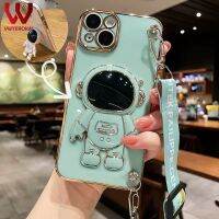 VWTEROKAI เคสที่วางโทรศัพท์นักบินอวกาศ3D แฟชั่นสำหรับ VIVO V17 V19 V21 V11 V11โปร S1 V9 V20โปร V20ชุบทองเรียบปกหลังซิลิโคน