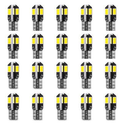 【CW】20x Canbus High Bright Original 5630 8SMD T10 W5W 194 168 License Dome Lamp Car Led Bulb 12V Red Warm White Ice Blue Trunk Light