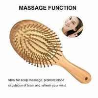 【BEIBEI】 Premium Wooden Anti-static Hair Brush Massage Comb Scalp Massage Brush Air Cushion Combs