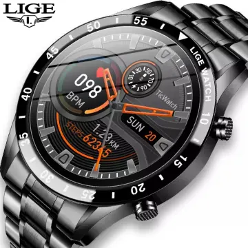 LIGE 2023 Full Circle Touch Screen Steel Band Luxury Bluetooth Call Men  Smart Watch Waterproof Sport Activity Fitness Watch+Box