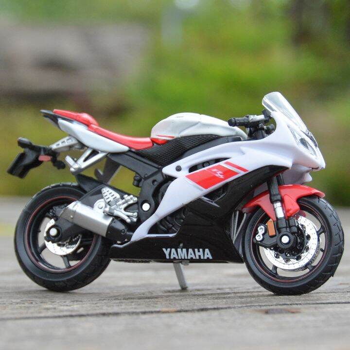 maisto-1-18-yamaha-โมเดลรถจักรยานยนต์กีฬาจำลองของเล่นโลหะหล่อจาก-yzf-r6ของสะสมชุดแข่งของขวัญสำหรับเด็ก