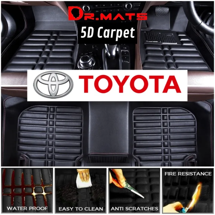 DR.MATS Toyota 5D Carpet Car Floor Mat Avanza Altis Camry CHR Fortuner