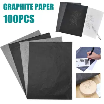 100 Sheets Carbon Paper, Black Graphite Paper for Tracing Patterns
