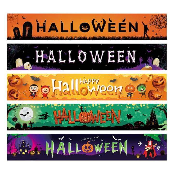 happy-halloween-banner-spooky-outdoor-decoration-banner-50-x-300cm-halloween-ghost-skull-yard-sign-for-yard-fence-offices-garage-wall-functional