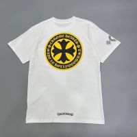 Chrome Heart High Quality 2023 spring and summer letter printing yellow ring frame seal mens and womens short-sleeved T-shirts