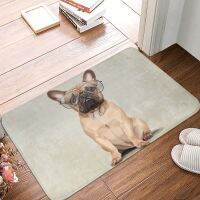 【ปัจจุบัน】 French Bulldog Pet Bath พรมกันลื่น Mr Flannel Mat ประตูทางเข้าพรมเช็ดเท้าตกแต่งบ้าน Rug