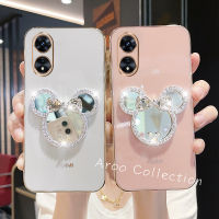 Phone Case เคส OPPO A38 4G สีลูกกวาดน่ารักขายึดกระจกการ์ตูนเคสโทรศัพท์ฝาครอบนิ่มป้องกันเลนส์ OPPOA38 4G 2023