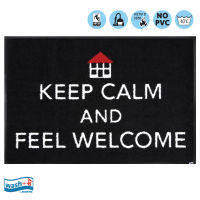 พรมแต่งบ้าน พรมปูพื้น พร้อมคุณสมบัติกันลื่น ENTER+EXIT-Keep Calm ยี่ห้อ Wash+Dry/ size: 50x75 cm