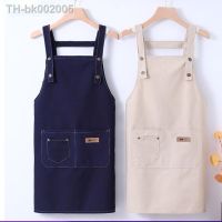 ㍿❦ New Fashion Canvas Kitchen Aprons For Woman Men Chef Work Apron For Grill Restaurant Bar Shop Cafes Beauty Nails Studios Uniform